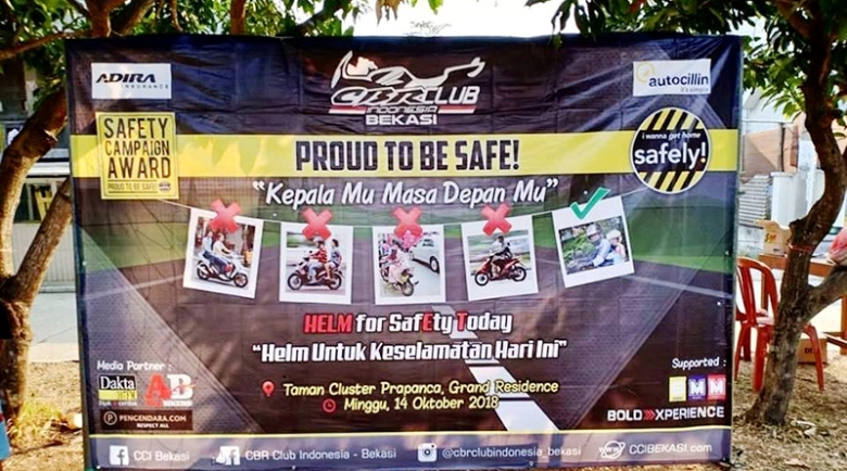 CCI Bekasi Gelar Kampanye Ingatkan Masyarakat Pentingnya Helm