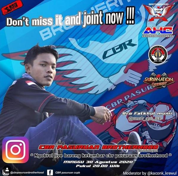 Ngobrol Live Bareng Bro Munir Ketumbar CBR Pasuruan Brotherhood