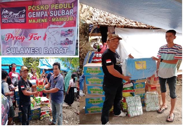 CBR Club Indonesia Chapter Polman Donasi ke korban gempa Sulbar