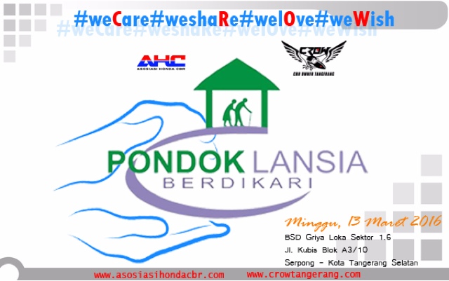 KE YAYASAN LANSIA CBR OWNER TANGERANG (CROW) ADAKAN BAKTI SOSIAL